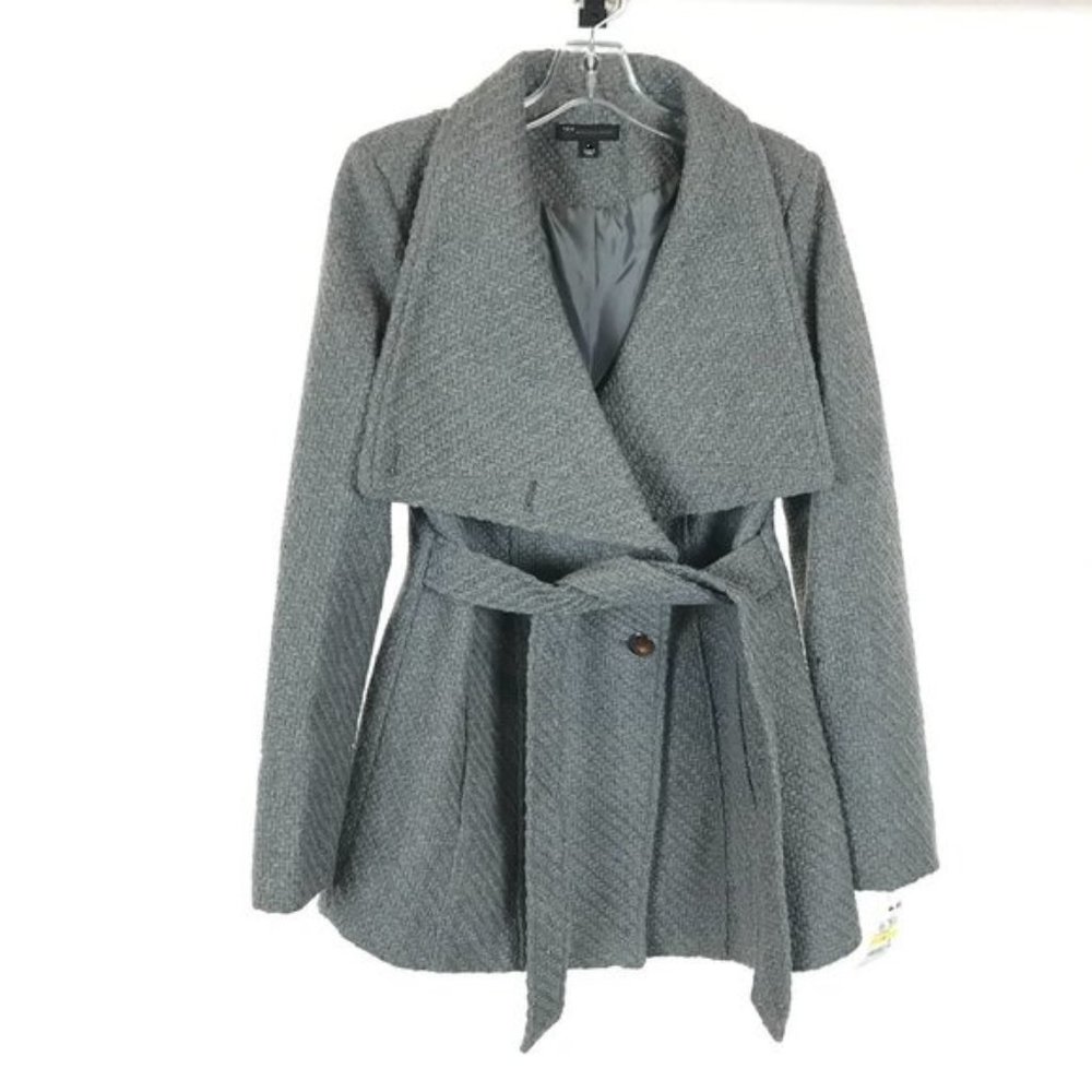 NWT Size Small INC International Concepts Macys Wing Collar Textured Wrap Coat